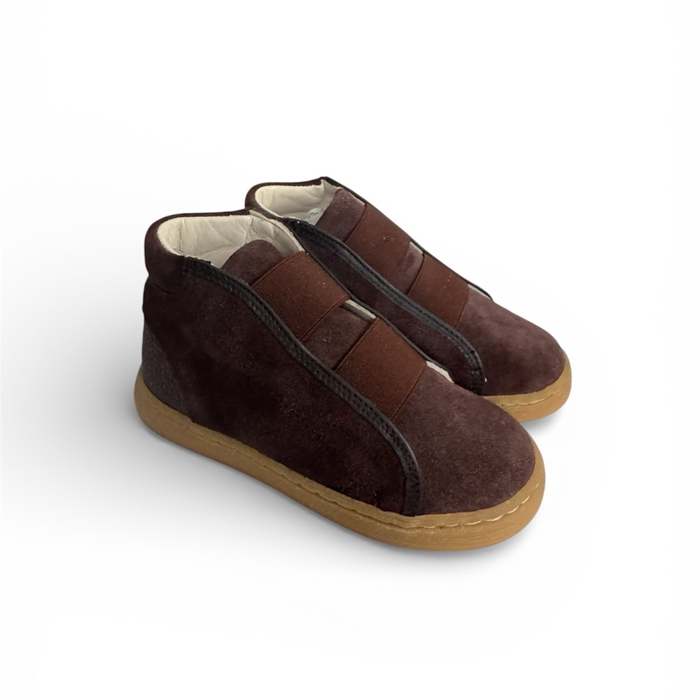 Brown Suede Kids Shoes Boys Girls Size 23